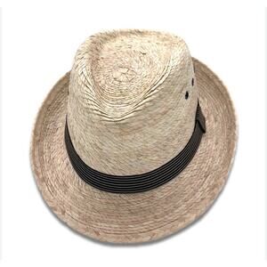 Wave Brand Straw Fedora Hat Travel Vacation NWOT